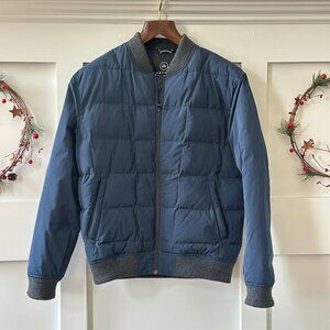 🧥✨ Aether Men’s Puffer Jacket – Navy Blue – Size M – Extended Sleeves – Excelle